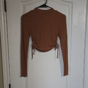 Women's Brown Long Sleeve Top